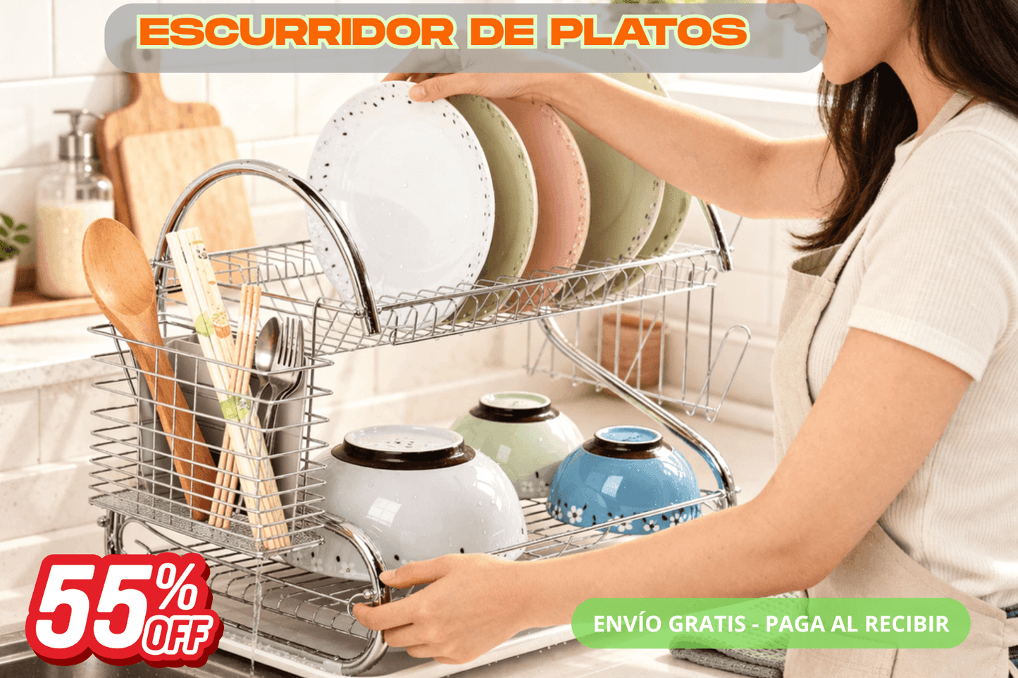 Escurridor de Platos Ahorra Espacio