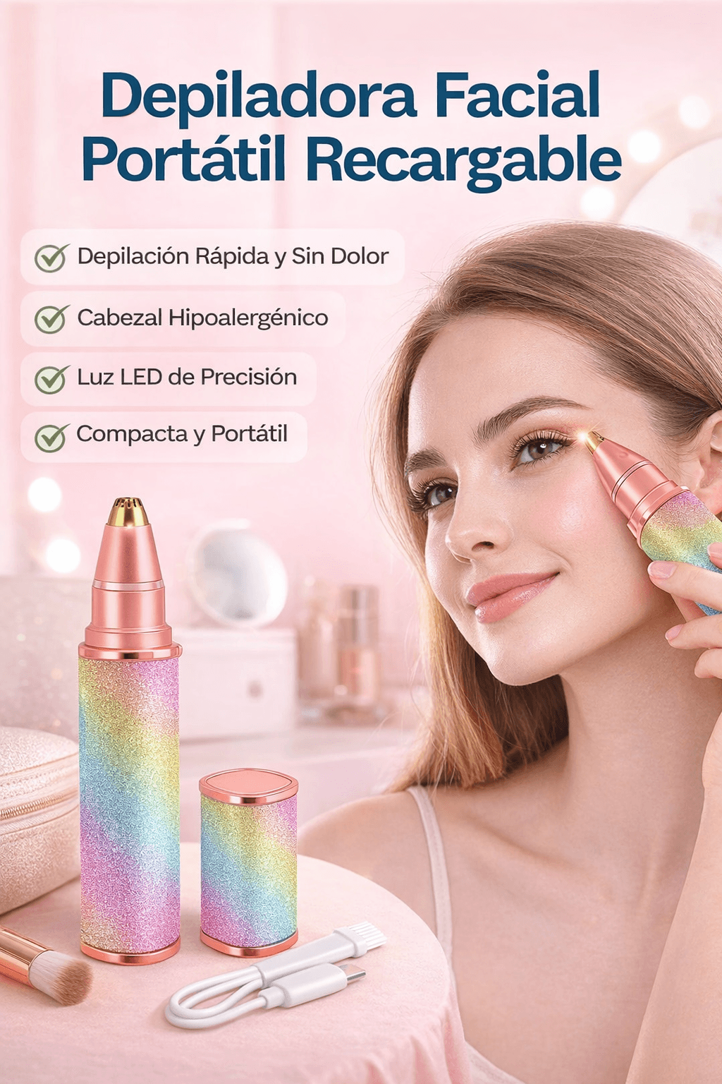 Depilador Facial Cejas 2 En 1