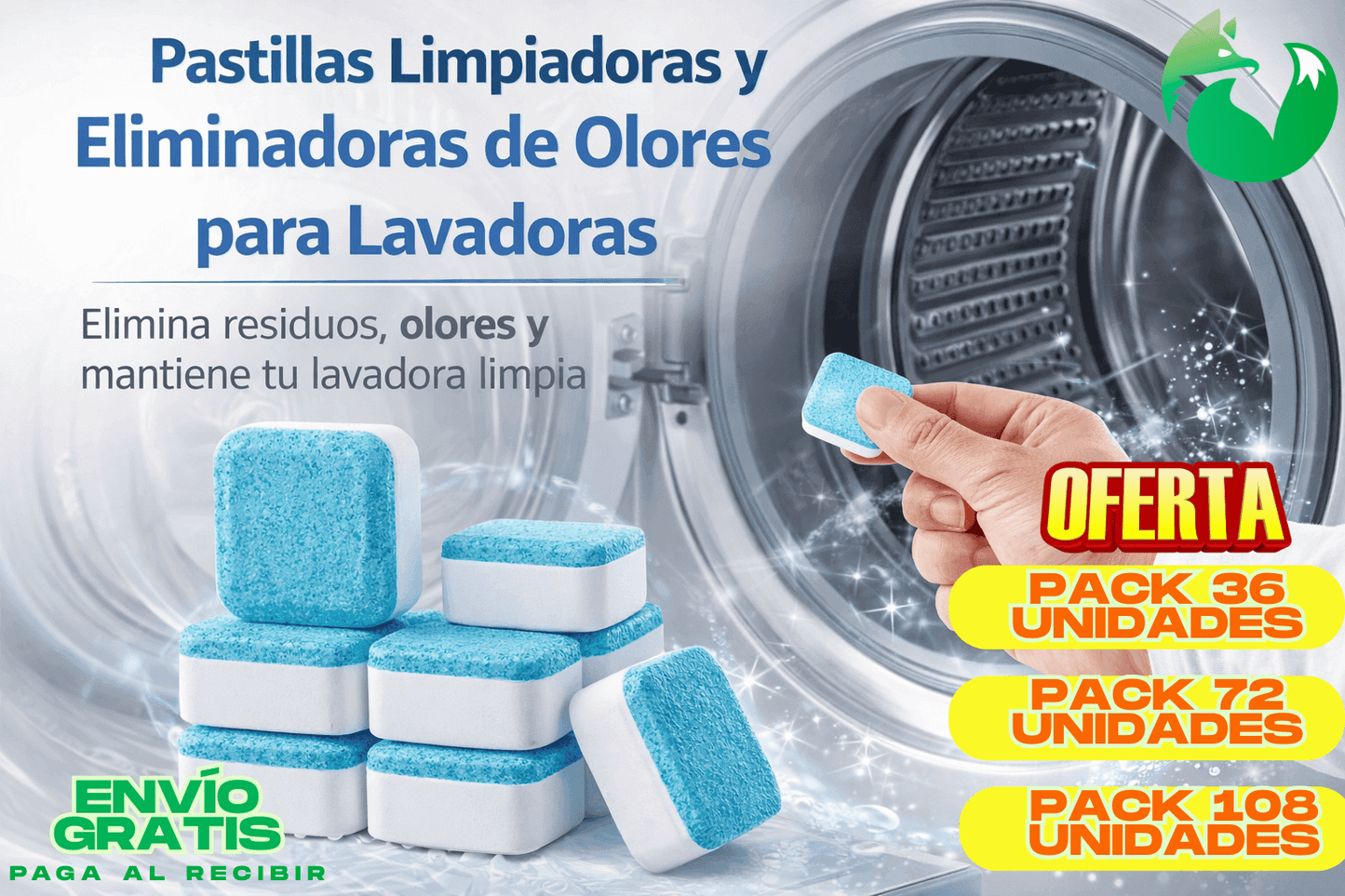 Pack Pastilla Limpieza Lavadora X36 Unid.